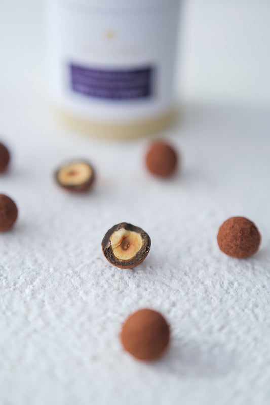 TIE GUAN YIN MILK CHOCOLATE-COVERED HAZELNUTS